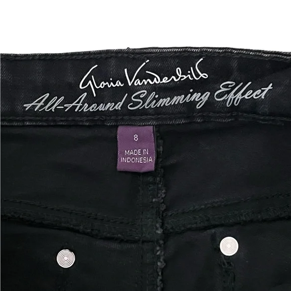 Gloria Vanderbilt | Rail straight high rise classic black jeans size 8 - Picture 3 of 13